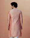 alt message - Manyavar Men Pink Self Design Kurta Pajama image number 3